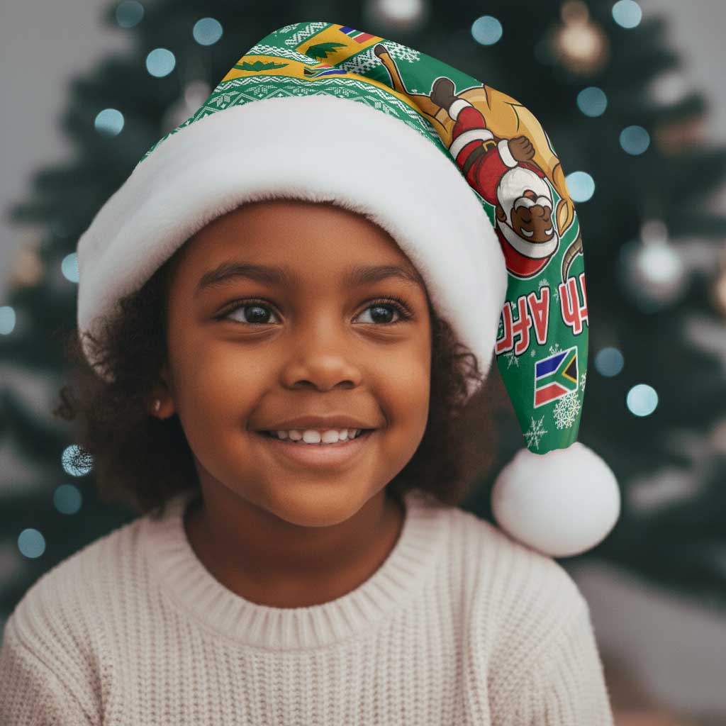 South Africa Christmas Santa Hat Santa Reindeer and Africa Map - African Pride