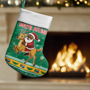 South Africa Christmas Stocking Santa Reindeer and Africa Map - African Pride