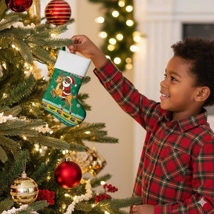 South Africa Christmas Stocking Santa Reindeer and Africa Map - African Pride