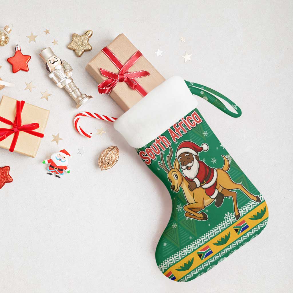 South Africa Christmas Stocking Santa Reindeer and Africa Map - African Pride
