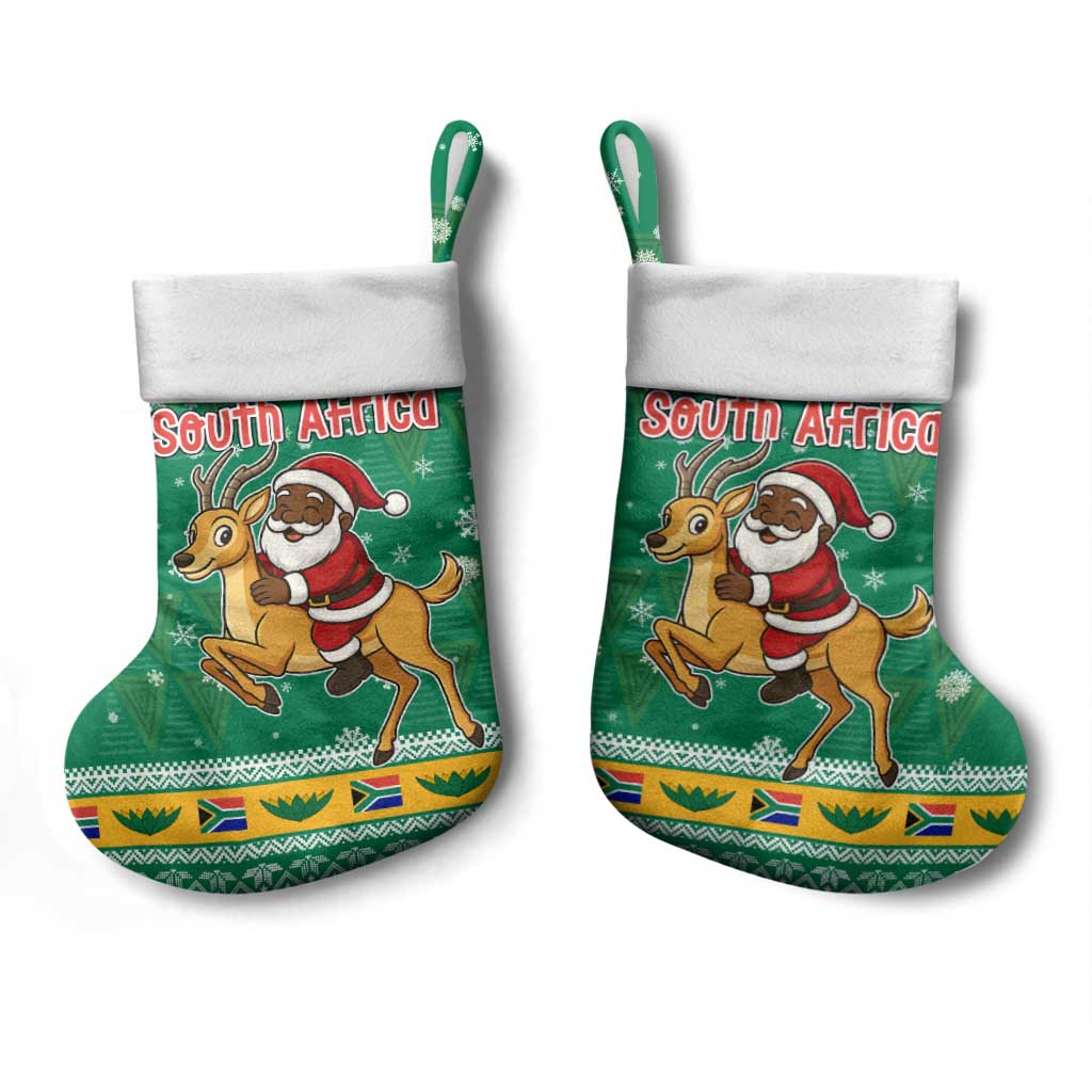 South Africa Christmas Stocking Santa Reindeer and Africa Map - African Pride