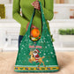 South Africa Christmas Grocery Bag Santa Reindeer and Africa Map - African Pride