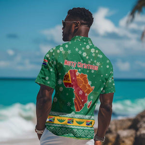 South Africa Christmas Hawaiian Shirt Santa Reindeer and Africa Map - African Pride