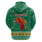 South Africa Christmas Hoodie Santa Reindeer and Africa Map - African Pride