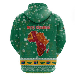 South Africa Christmas Hoodie Santa Reindeer and Africa Map - African Pride