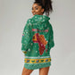 South Africa Christmas Hoodie Dress Santa Reindeer and Africa Map - African Pride