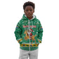 South Africa Christmas Kid Hoodie Santa Reindeer and Africa Map - African Pride