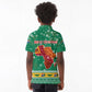 South Africa Christmas Kid Polo Shirt Santa Reindeer and Africa Map - African Pride