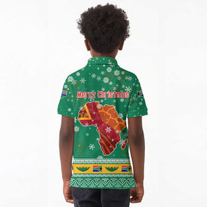 South Africa Christmas Kid Polo Shirt Santa Reindeer and Africa Map - African Pride