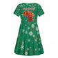 South Africa Christmas Kid Short Sleeve Dress Santa Reindeer and Africa Map - African Pride