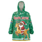 South Africa Christmas Kid Wearable Blanket Hoodie Santa Reindeer and Africa Map - African Pride