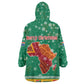 South Africa Christmas Kid Wearable Blanket Hoodie Santa Reindeer and Africa Map - African Pride