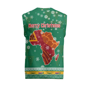 South Africa Christmas Knitted V-Neck Vest Santa Reindeer and Africa Map - African Pride