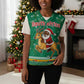 South Africa Christmas Knitted V-Neck Vest Santa Reindeer and Africa Map - African Pride