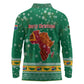 South Africa Christmas Long Sleeve Polo Shirt Santa Reindeer and Africa Map - African Pride