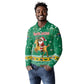 South Africa Christmas Long Sleeve Polo Shirt Santa Reindeer and Africa Map - African Pride