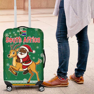 South Africa Christmas Luggage Cover Santa Reindeer and Africa Map - African Pride