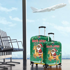 South Africa Christmas Luggage Cover Santa Reindeer and Africa Map - African Pride