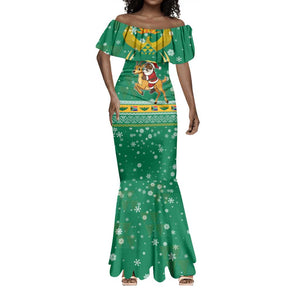 South Africa Christmas Mermaid Dress Santa Reindeer and Africa Map - African Pride