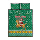 South Africa Christmas Quilt Bed Set Santa Reindeer and Africa Map - African Pride