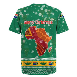 South Africa Christmas Rugby Jersey Santa Reindeer and Africa Map - African Pride