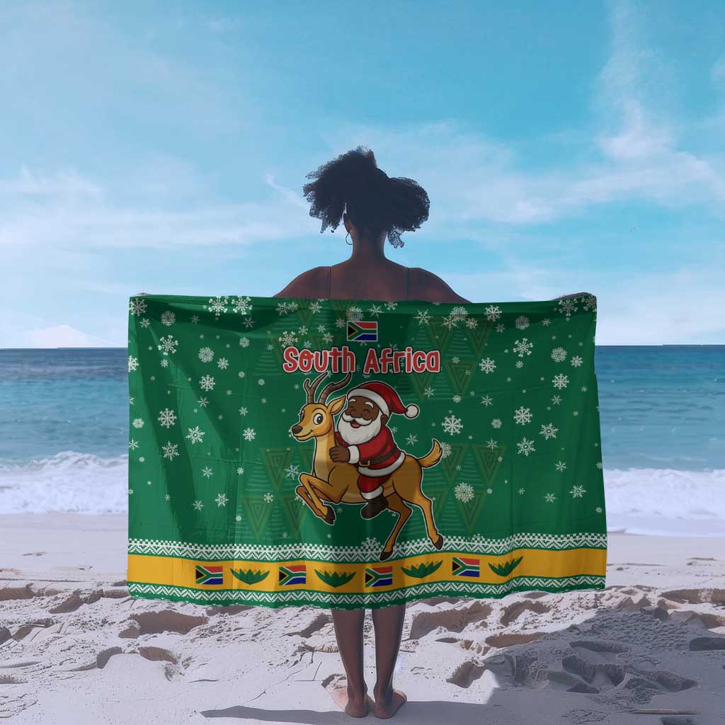 South Africa Christmas Sarong Santa Reindeer and Africa Map - African Pride