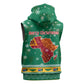 South Africa Christmas Sleeveless Hoodie Santa Reindeer and Africa Map - African Pride