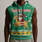 South Africa Christmas Sleeveless Hoodie Santa Reindeer and Africa Map - African Pride