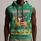 South Africa Christmas Sleeveless Zip Hoodie Santa Reindeer and Africa Map - African Pride