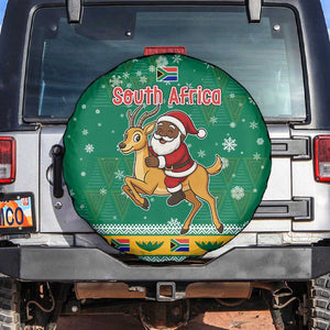 South Africa Christmas Spare Tire Cover Santa Reindeer and Africa Map - African Pride