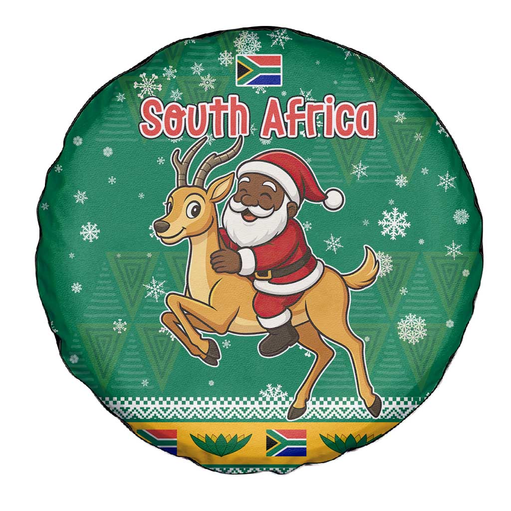 South Africa Christmas Spare Tire Cover Santa Reindeer and Africa Map - African Pride
