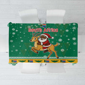 South Africa Christmas Tablecloth Santa Reindeer and Africa Map - African Pride
