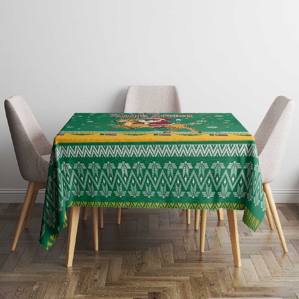 South Africa Christmas Tablecloth Santa Reindeer and Africa Map - African Pride