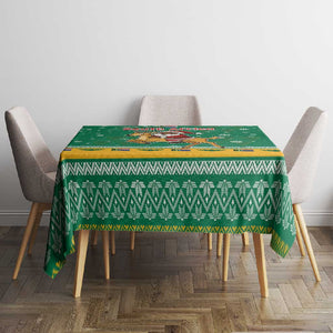 South Africa Christmas Tablecloth Santa Reindeer and Africa Map - African Pride