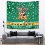 South Africa Christmas Tapestry Santa Reindeer and Africa Map - African Pride