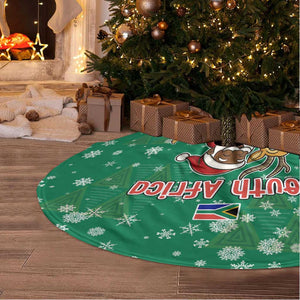 South Africa Christmas Tree Skirt Santa Reindeer and Africa Map - African Pride
