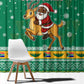 South Africa Christmas Window Curtain Santa Reindeer and Africa Map - African Pride