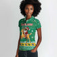 South Africa Christmas Women Polo Shirt Santa Reindeer and Africa Map - African Pride