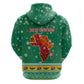 South Africa Christmas Zip Hoodie Santa Reindeer and Africa Map - African Pride