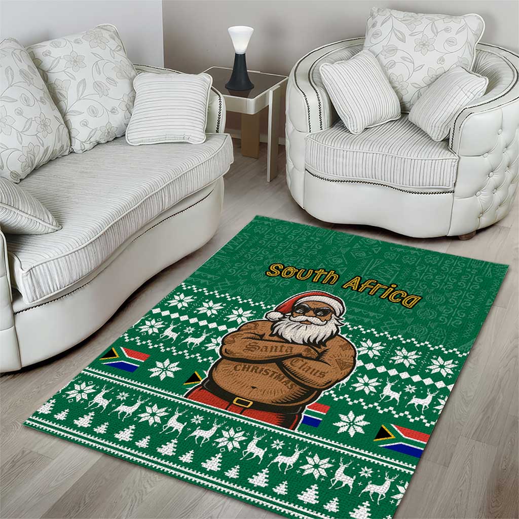 South Africa Christmas Area Rug Christmas Santa Claus Tattoo - African Pride