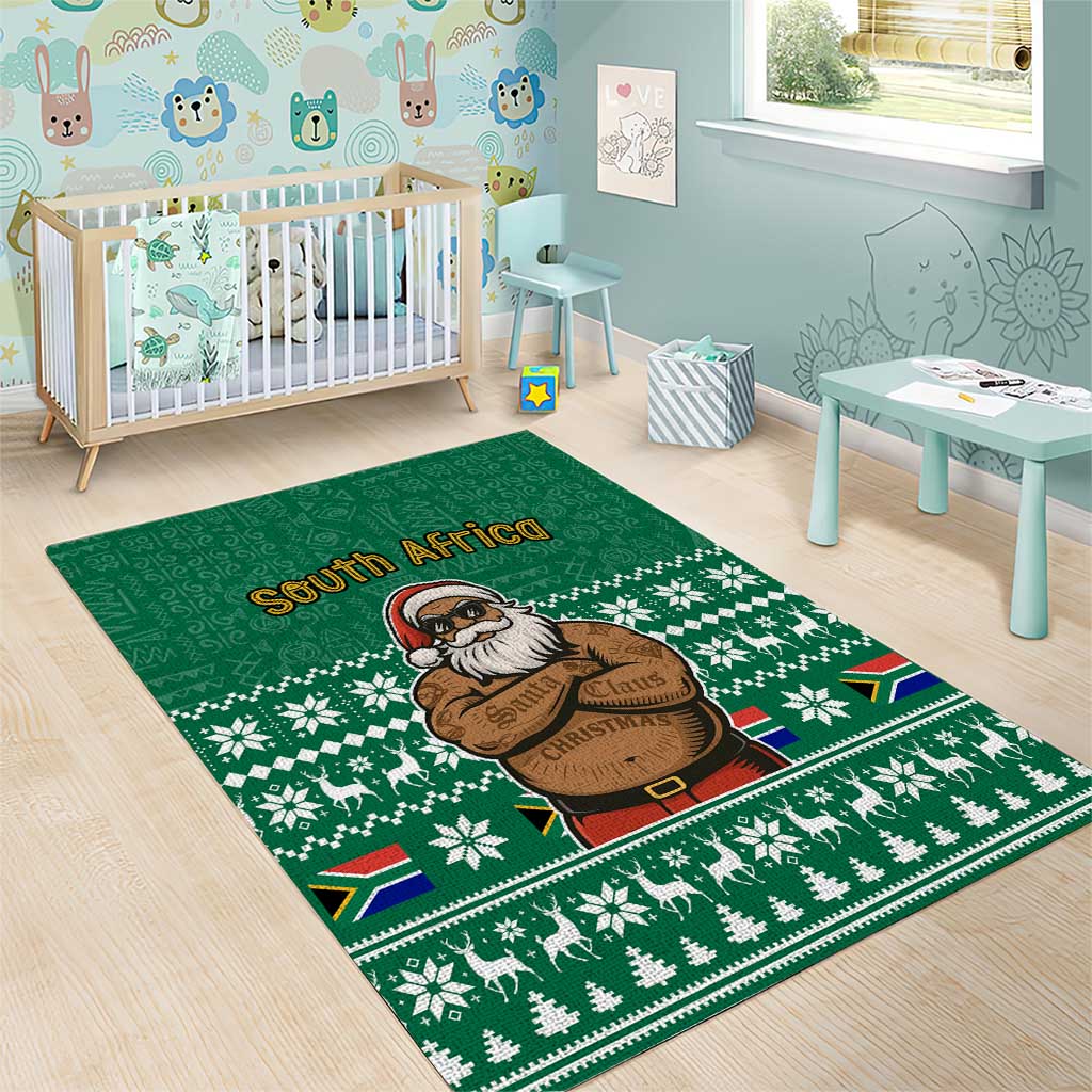 South Africa Christmas Area Rug Christmas Santa Claus Tattoo - African Pride