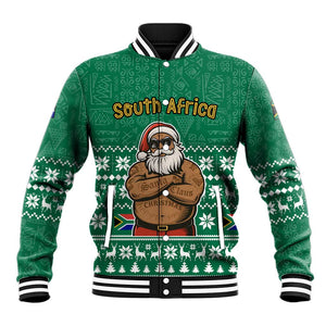 South Africa Christmas Baseball Jacket Christmas Santa Claus Tattoo - African Pride