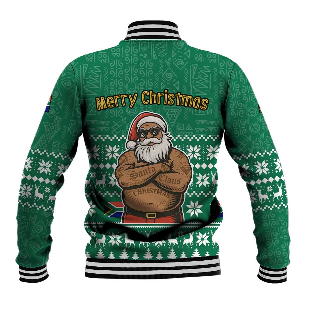 South Africa Christmas Baseball Jacket Christmas Santa Claus Tattoo - African Pride