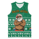 South Africa Christmas Basketball Jersey Christmas Santa Claus Tattoo - African Pride