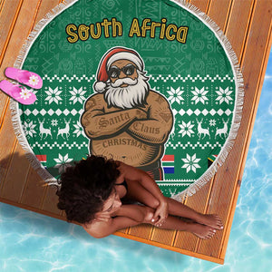 South Africa Christmas Beach Blanket Christmas Santa Claus Tattoo - African Pride