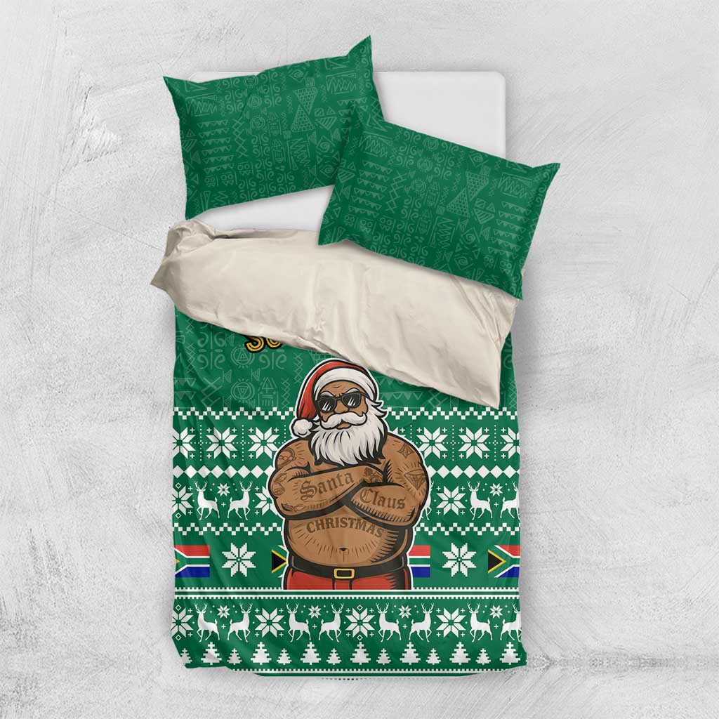 South Africa Christmas Bedding Set Christmas Santa Claus Tattoo - African Pride