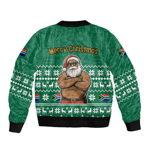South Africa Christmas Bomber Jacket Christmas Santa Claus Tattoo - African Pride