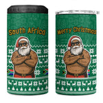 South Africa Christmas 4 in 1 Can Cooler Tumbler Christmas Santa Claus Tattoo - African Pride