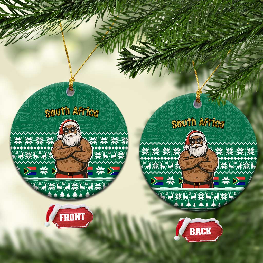 South Africa Christmas Ceramic Ornament Christmas Santa Claus Tattoo - African Pride