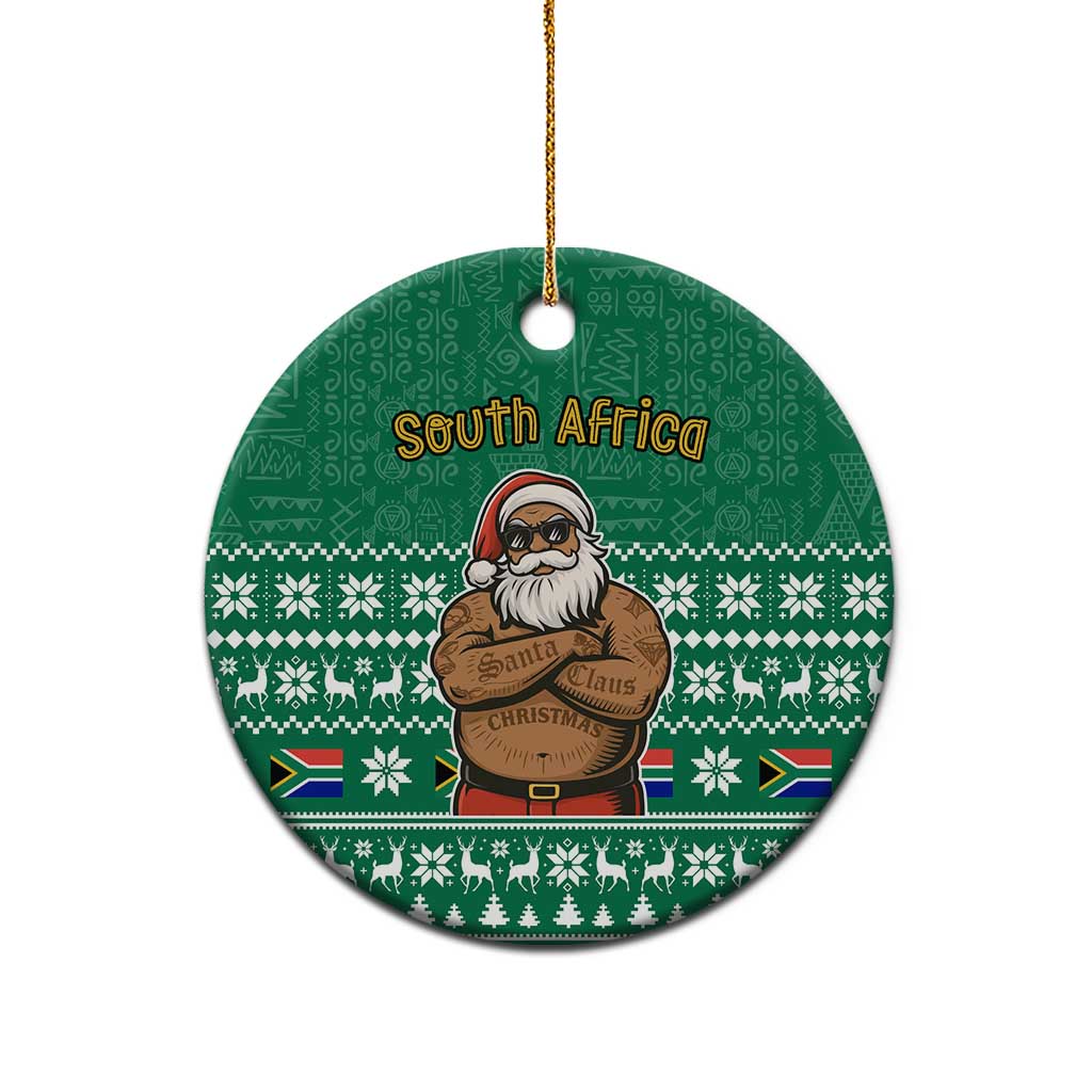 South Africa Christmas Ceramic Ornament Christmas Santa Claus Tattoo - African Pride